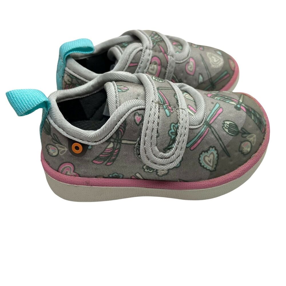 Bogs Shoes Dragonfly Puddles Unisex Kids Kicker Strap 72537K-066 Gray Slip On 4
